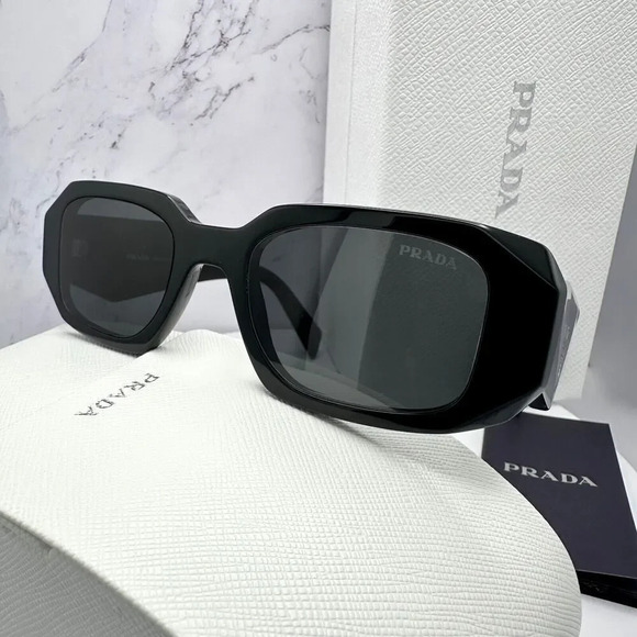 PRADA Sunglasses Black Acetate PR 17WS Symbole Logo Made In Italy Authentic - Picture 15 of 16